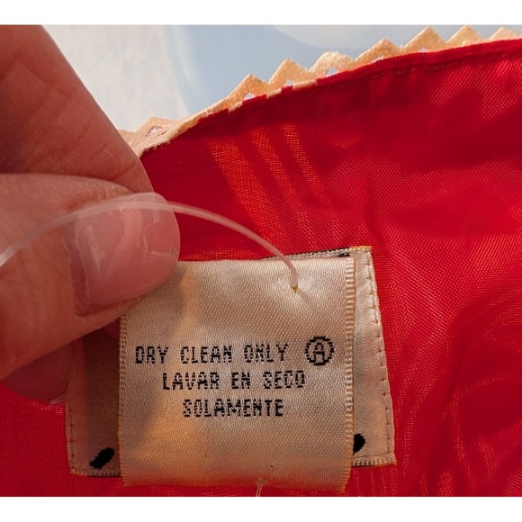 VTG 90s Y2K Red Silk Babydoll Boho Whimsigoth Beaded Bias Cut Chiffon Midi Dress - Picture 14 of 15